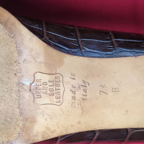 Isaac Mizrahi Crocodile Pattern Leather Pumps, Made In Italy, Vintage? - Picture 13 of 16